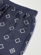 Valentino Garavani - Straight-Leg Printed Silk-Twill Shorts - Blue
