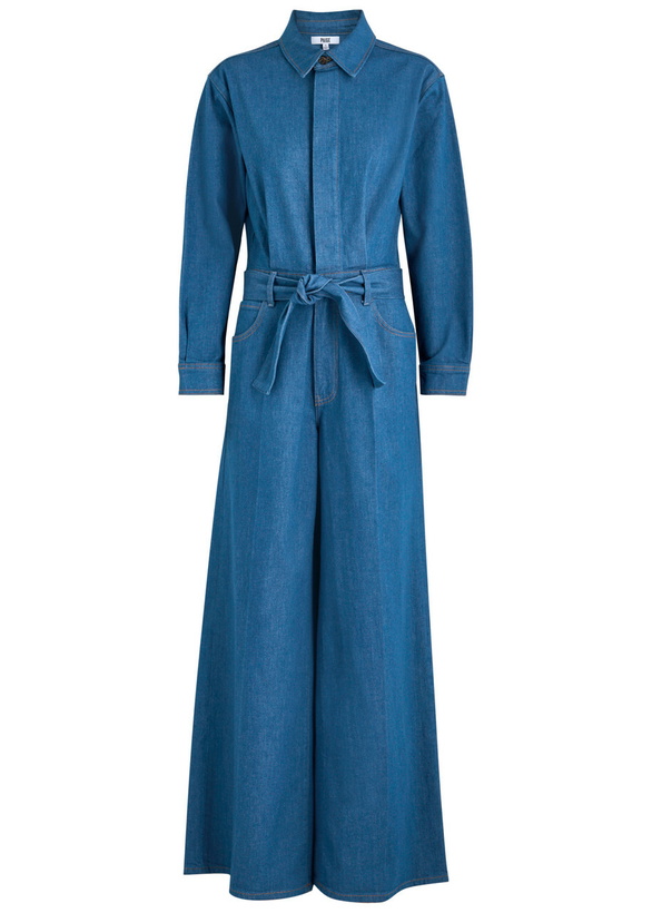 Photo: Paige Cameron Wide-leg Stretch-denim Jumpsuit Blue