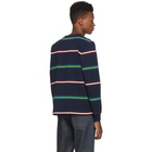 Noah NYC Navy Triple Stripe Long Sleeve T-Shirt