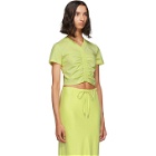 alexanderwang.t Yellow Cropped Ruched T-Shirt