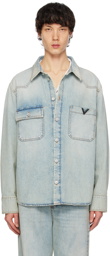 Valentino Blue Patch Pocket Denim Shirt