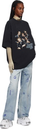 VETEMENTS Blue Scribbled Baggy Jeans