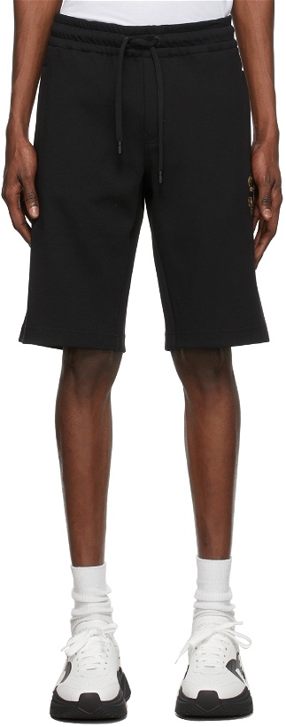 Photo: Dolce & Gabbana Black Embroidered Jogging Shorts