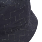 Blue Blue Japan Men's Nylon Reflector Print Bucket Hat in Indigo