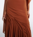 Marmar Halim Draped georgette bustier gown