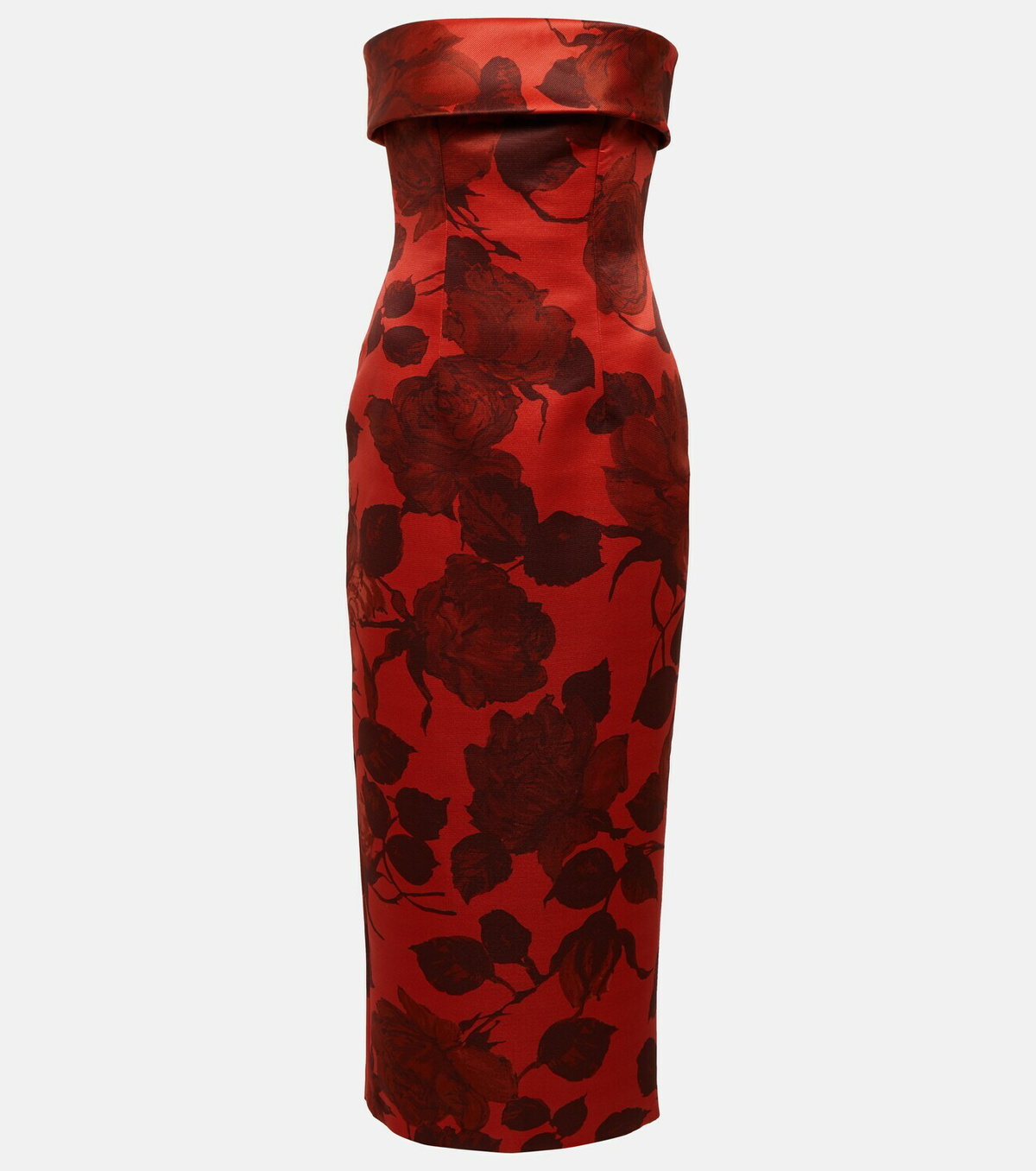 Emilia Wickstead Keeley strapless taffeta faille satin midi dress Emilia  Wickstead