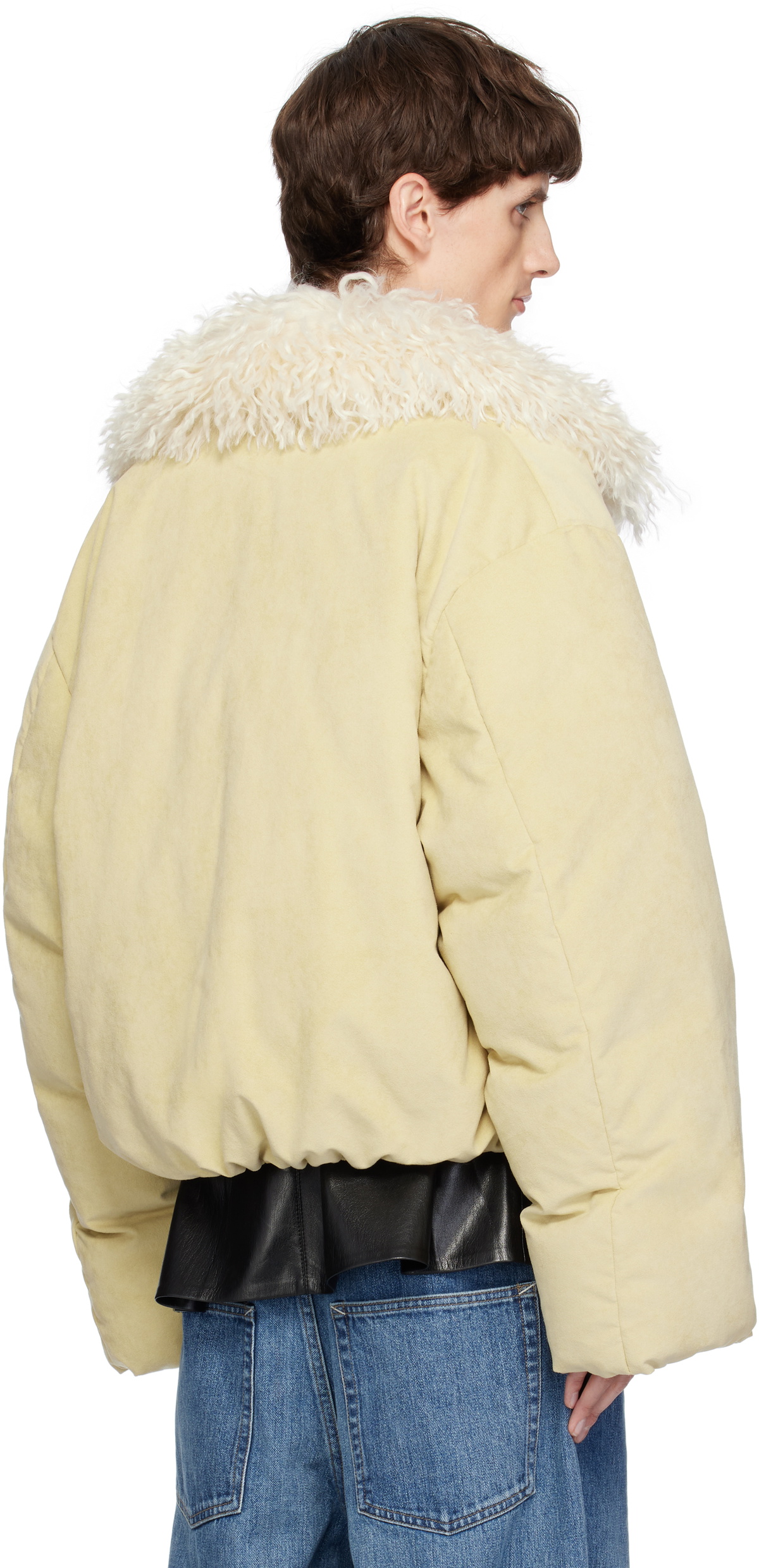 Nanushka Beige Zacharie Faux-Suede Puffer Jacket