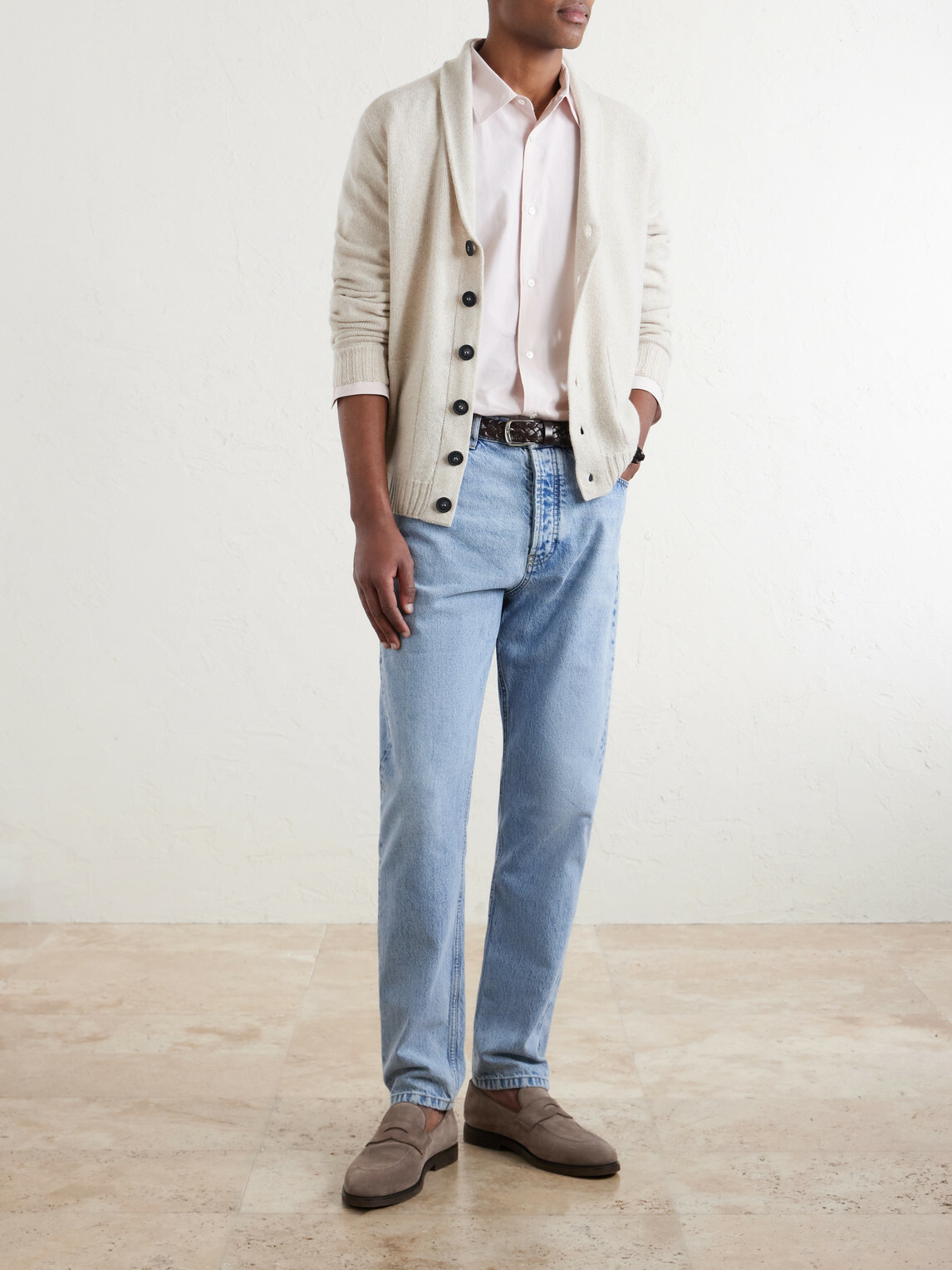 John Smedley - Rockford Shawl-Collar Recycled-Cashmere and Merino Wool-Blend Cardigan - Neutrals