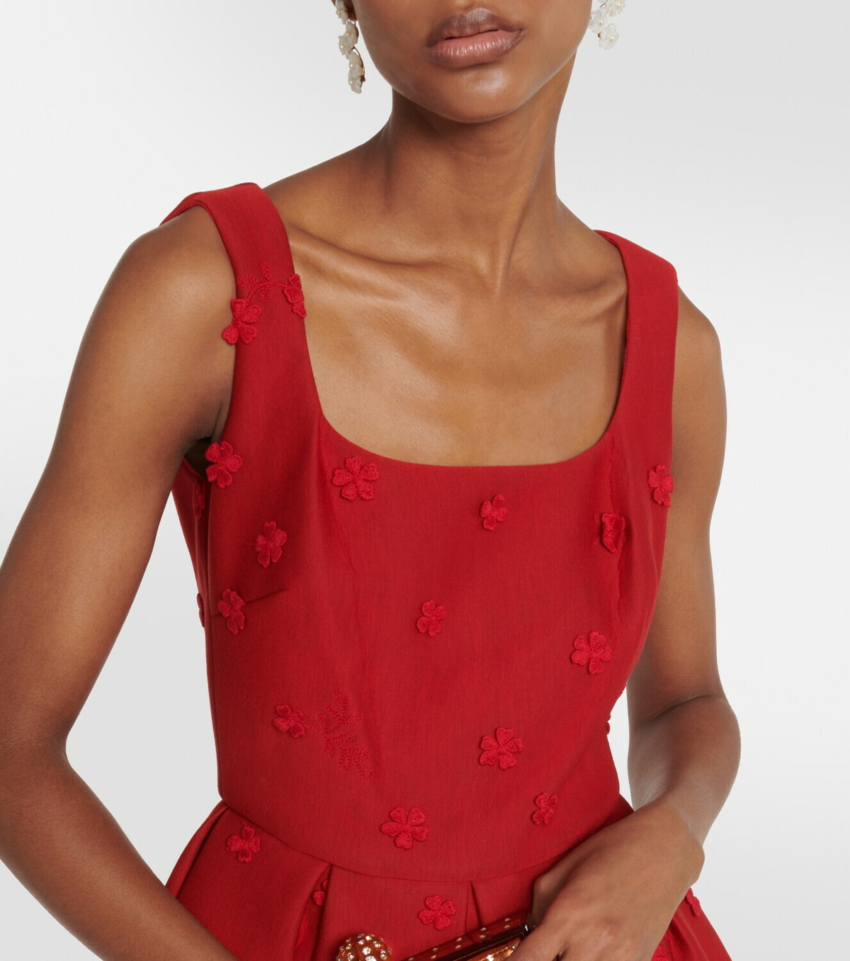 ワンピース Elie Saab Gabardine midi dress Elie Saab Embroidered midi dress Elie Saab