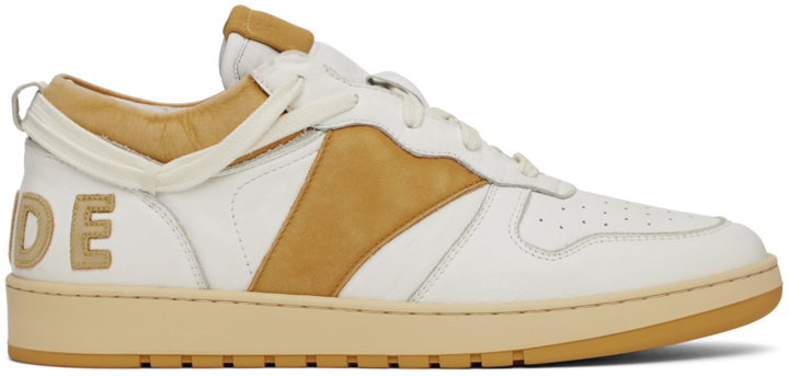 Photo: Rhude White & Yellow Rhecess Low Sneakers