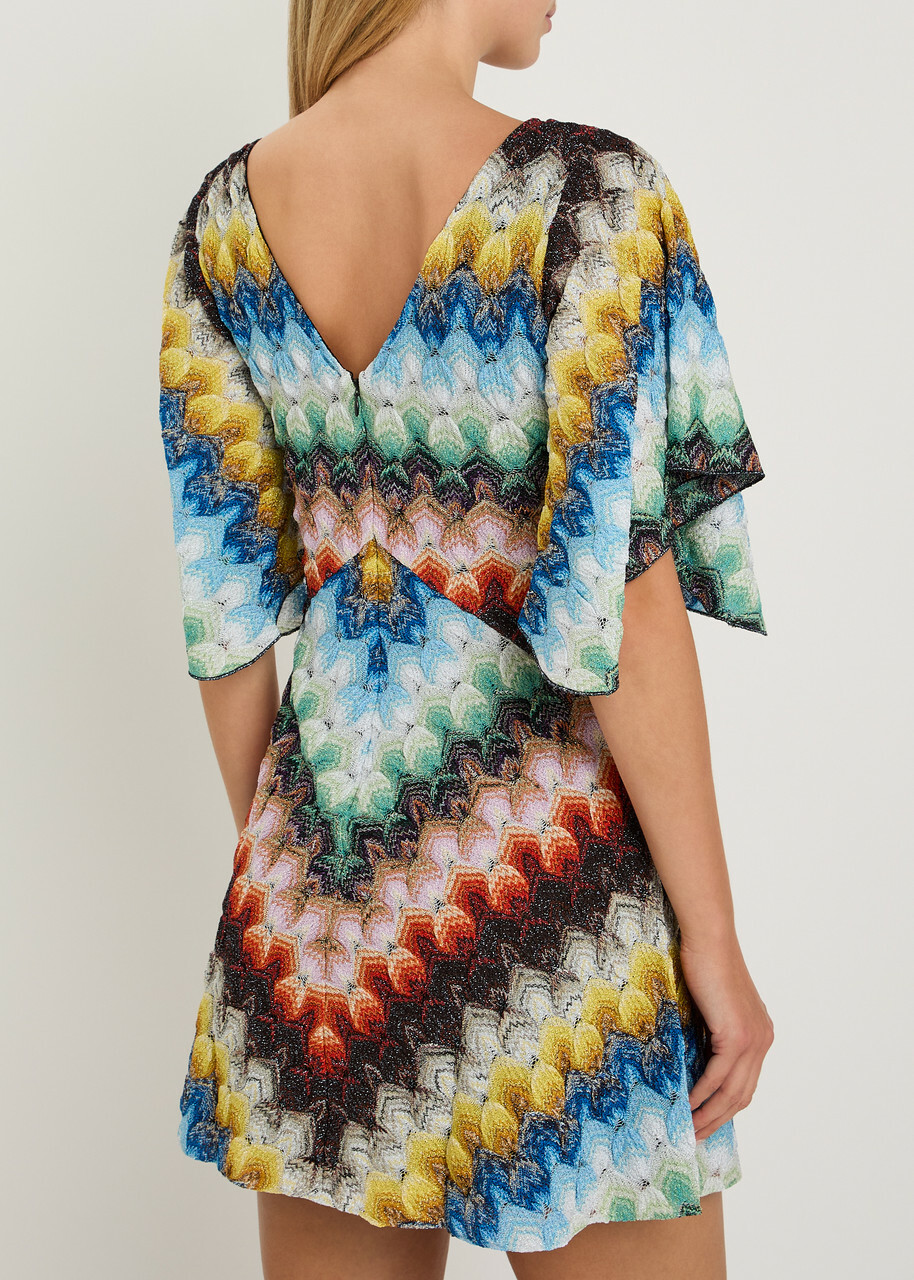 Missoni Patterned Lace Mini Dress Multicoloured