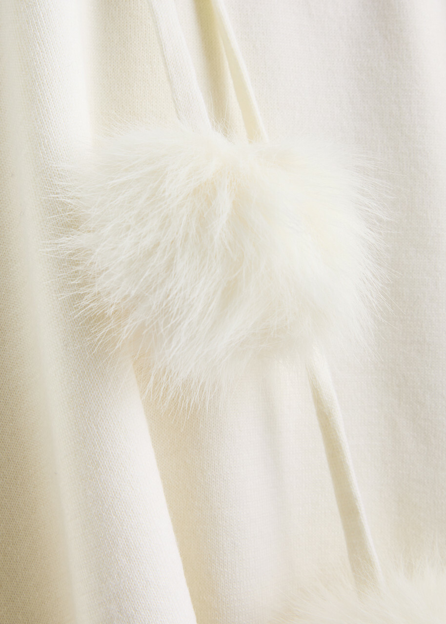 Alice + Olivia Oscar Faux Fur-trimmed Hooded Jumper Ecru Alice +