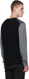 Theory Grey Two-Tone Crewneck Sweater