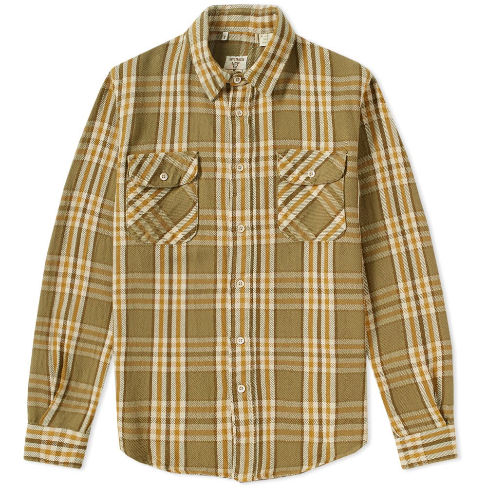 Levis Vintage Clothing LVC Short Horn Plaid Flannel Shirt Small