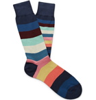 Paul Smith - Striped Cotton-Blend Socks - Blue