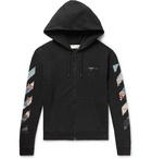 Off-White - Logo-Print Loopback Cotton-Jersey Zip-Up Hoodie - Men - Black