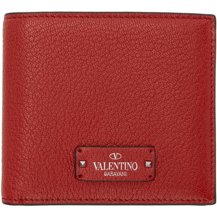 Valentino Black and Red Valentino Garavani Logo Patch Card Holder
