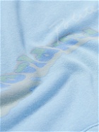 POLITE WORLDWIDE® - Logo-Print Hemp and Cotton-Blend Jersey Hoodie - Blue