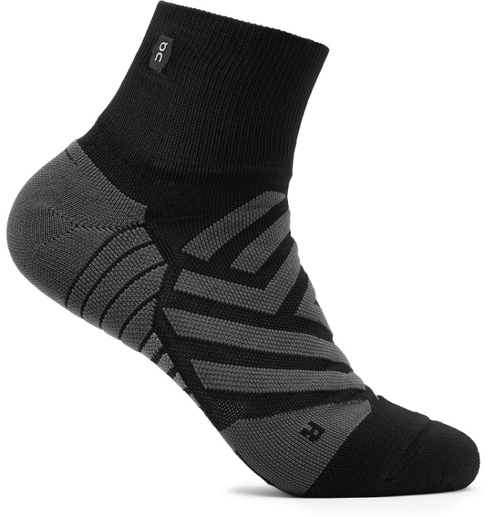 Photo: On - Intarsia Stretch-Jersey Running Socks - Black