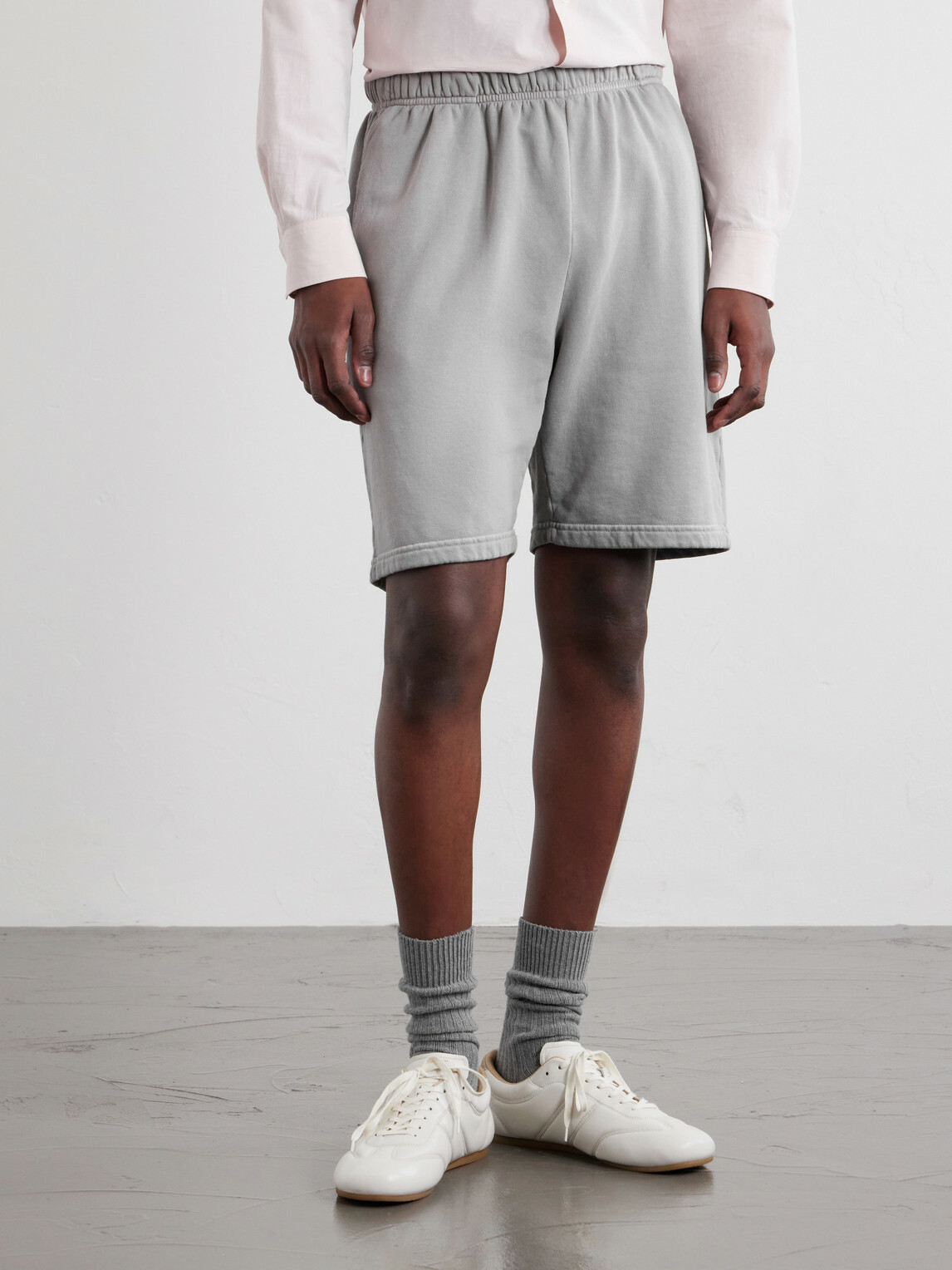 Les Tien - Rider Straight-Leg Cotton-Jersey Drawstring Shorts - Gray