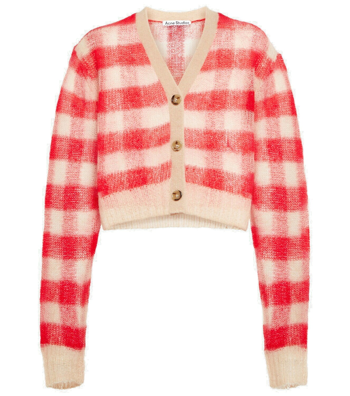 Acne Studios - Vichy mohair and wool-blend cardigan Acne Studios