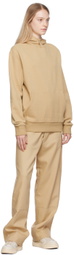 ZEGNA Beige Press-Stud Hoodie