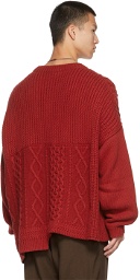 AMBUSH Red Patchwork Sweater