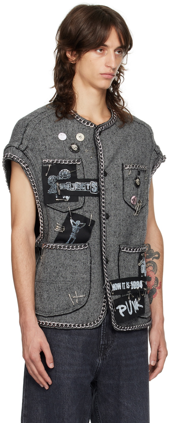 R13 Gray Sleeveless Jacket R13
