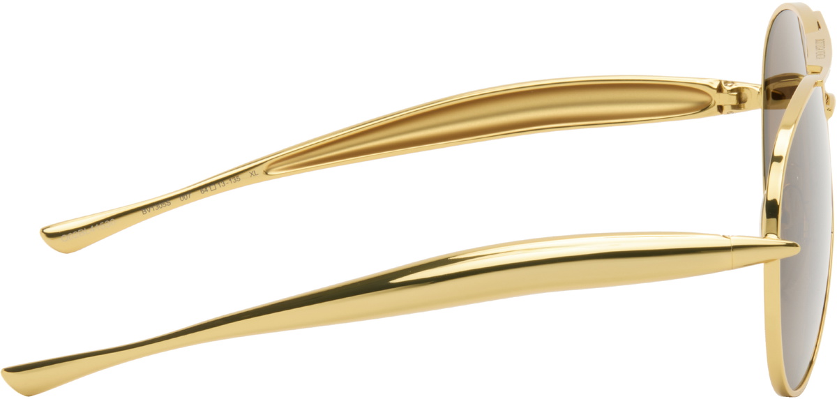 Bottega Veneta Gold Sardine Aviator Sunglasses