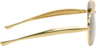 Bottega Veneta Gold Sardine Aviator Sunglasses