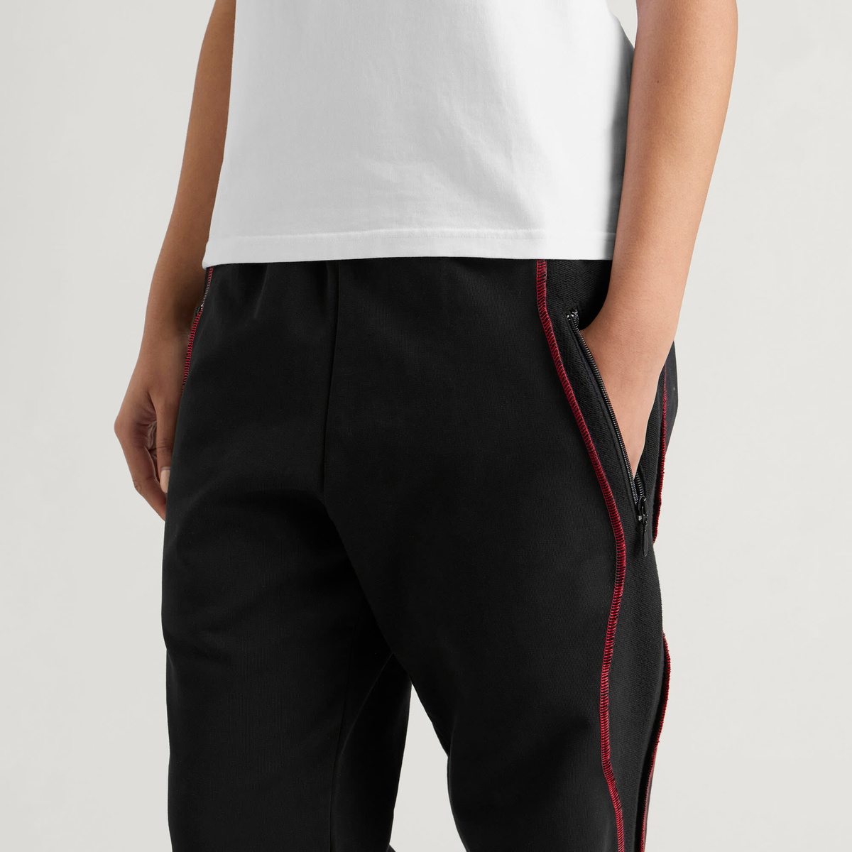 Navinder Nangla Squiggle Sweatpant in Black/Red