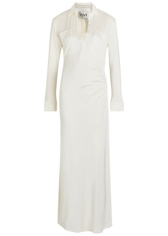 Photo: Tove Iana Jersey Maxi Shirt Dress Ivory