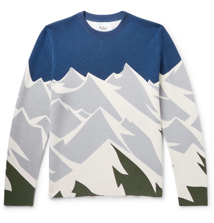 Photo: Aztech Mountain - Ashcroft Camo Printed Wool Sweater - Blue