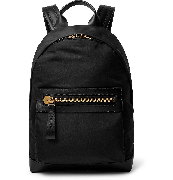 Photo: TOM FORD - Leather-Trimmed Nylon Backpack - Black