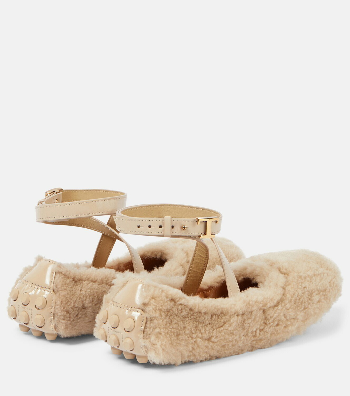 バレエシューズ Tod'S Ivory Leather Bubble Ballerinas Tod's Ivory Leather Bubble Ballerinas In White | ModeSens