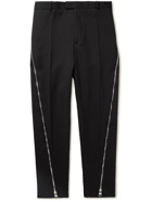 Alexander McQueen - Straight-Leg Zip-Detailed Wool-Gabardine Trousers - Black
