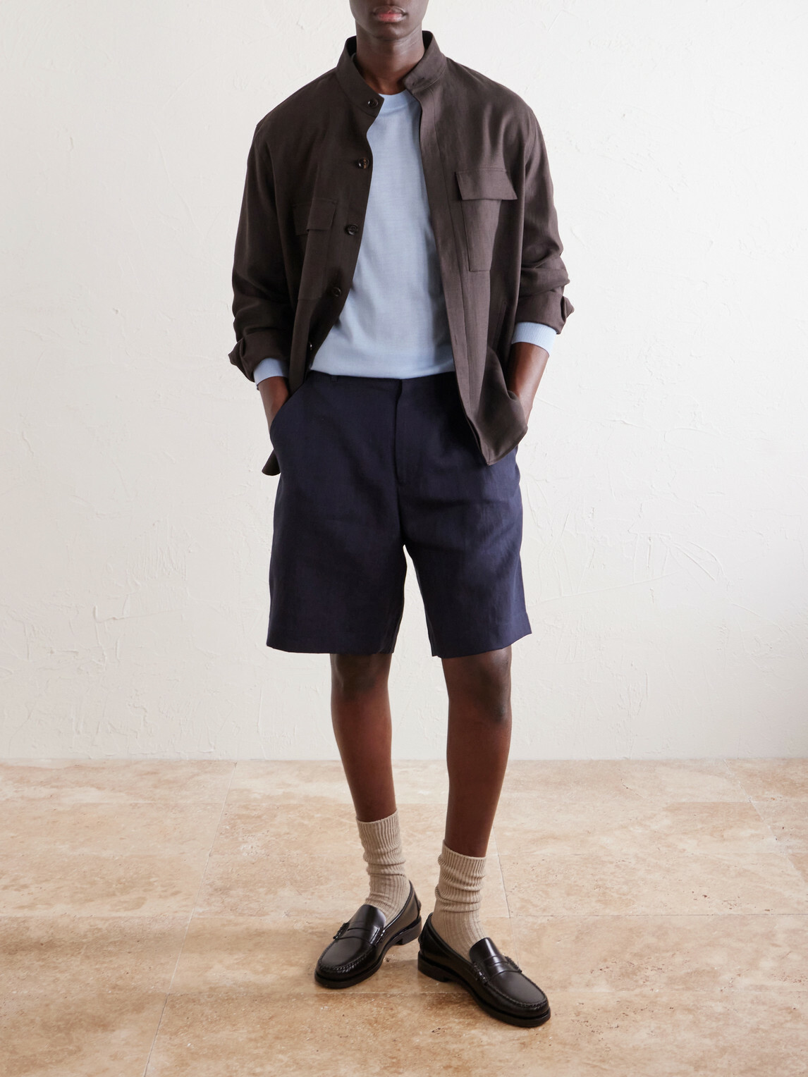 Paul Smith - Straight-Leg Linen Shorts - Blue