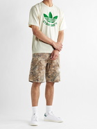 adidas Originals - Stan Smith Logo-Print Organic Cotton-Jersey T-Shirt - Neutrals