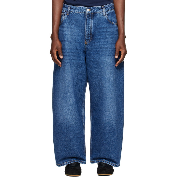 Photo: Studio Nicholson Blue Paolo Wide Leg Jeans