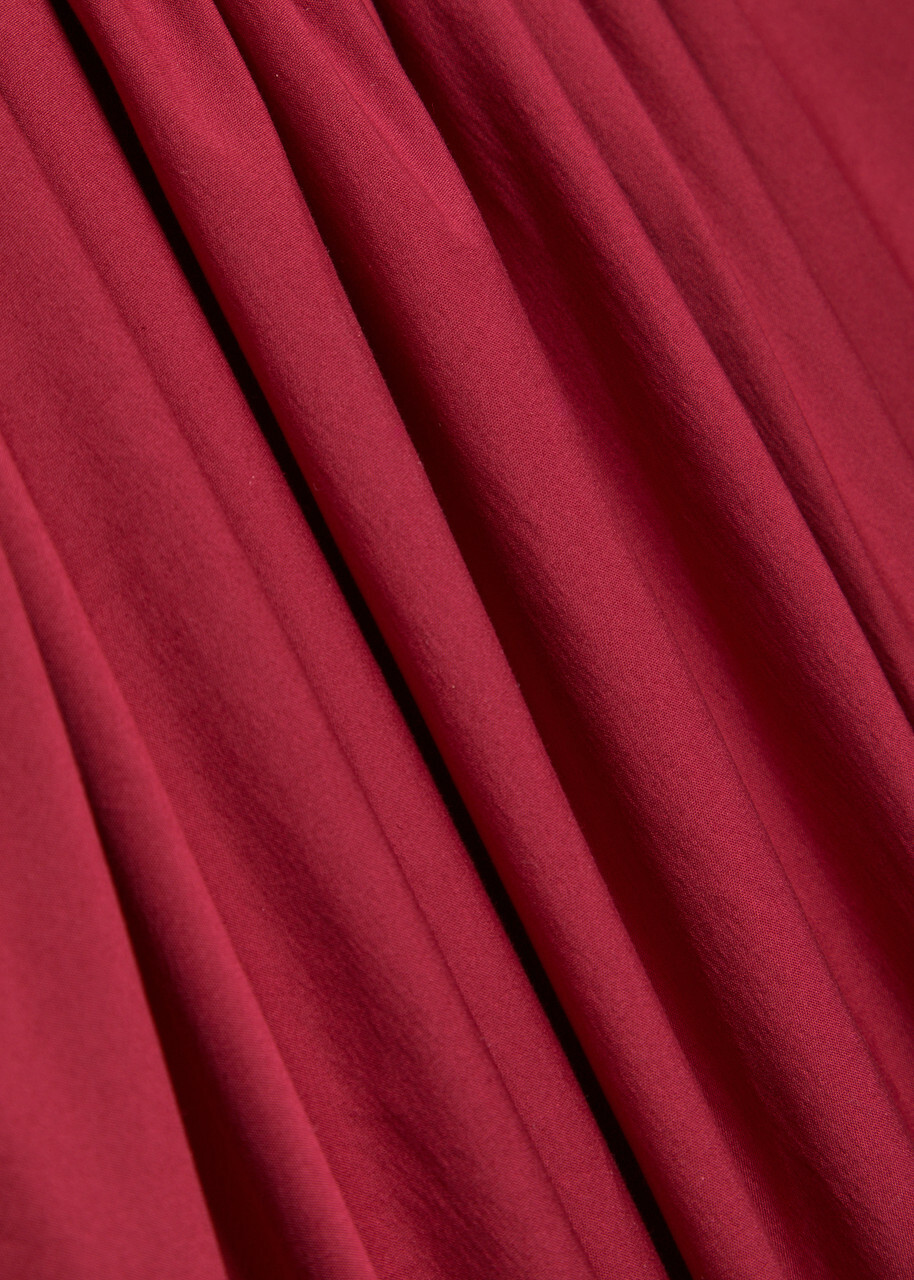 Max Mara Gathered-back Cotton-blend Maxi Dress Burgundy