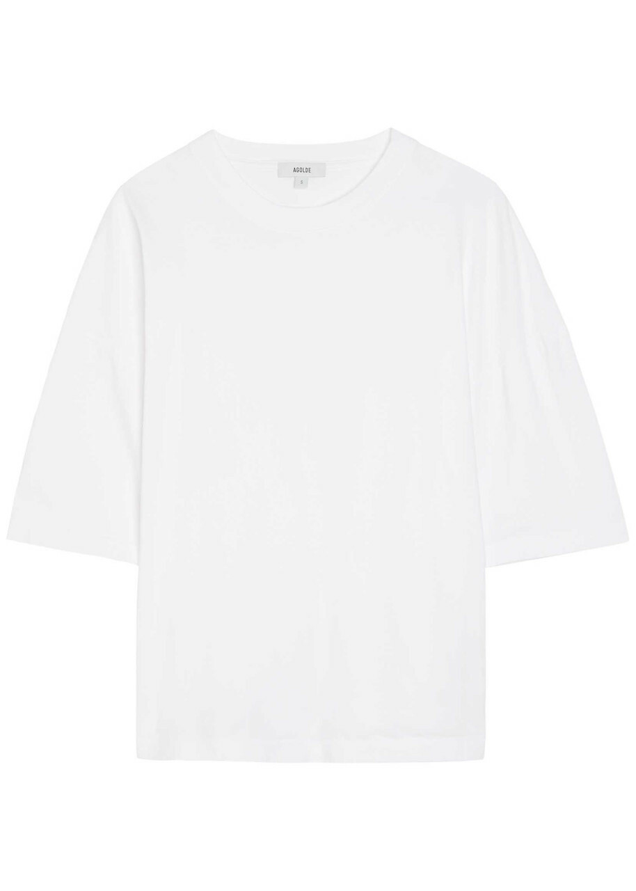 Agolde Ellery Lace-up Cotton T-shirt White