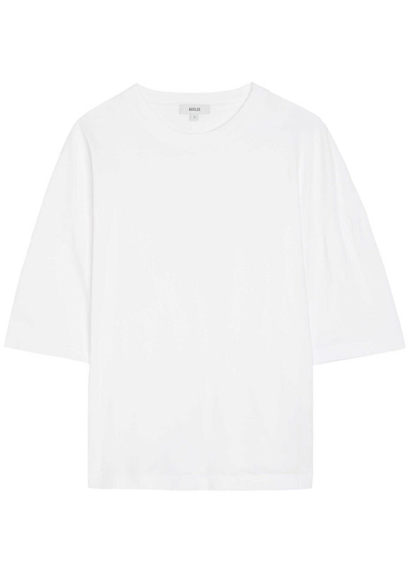 Photo: Agolde Ellery Lace-up Cotton T-shirt White