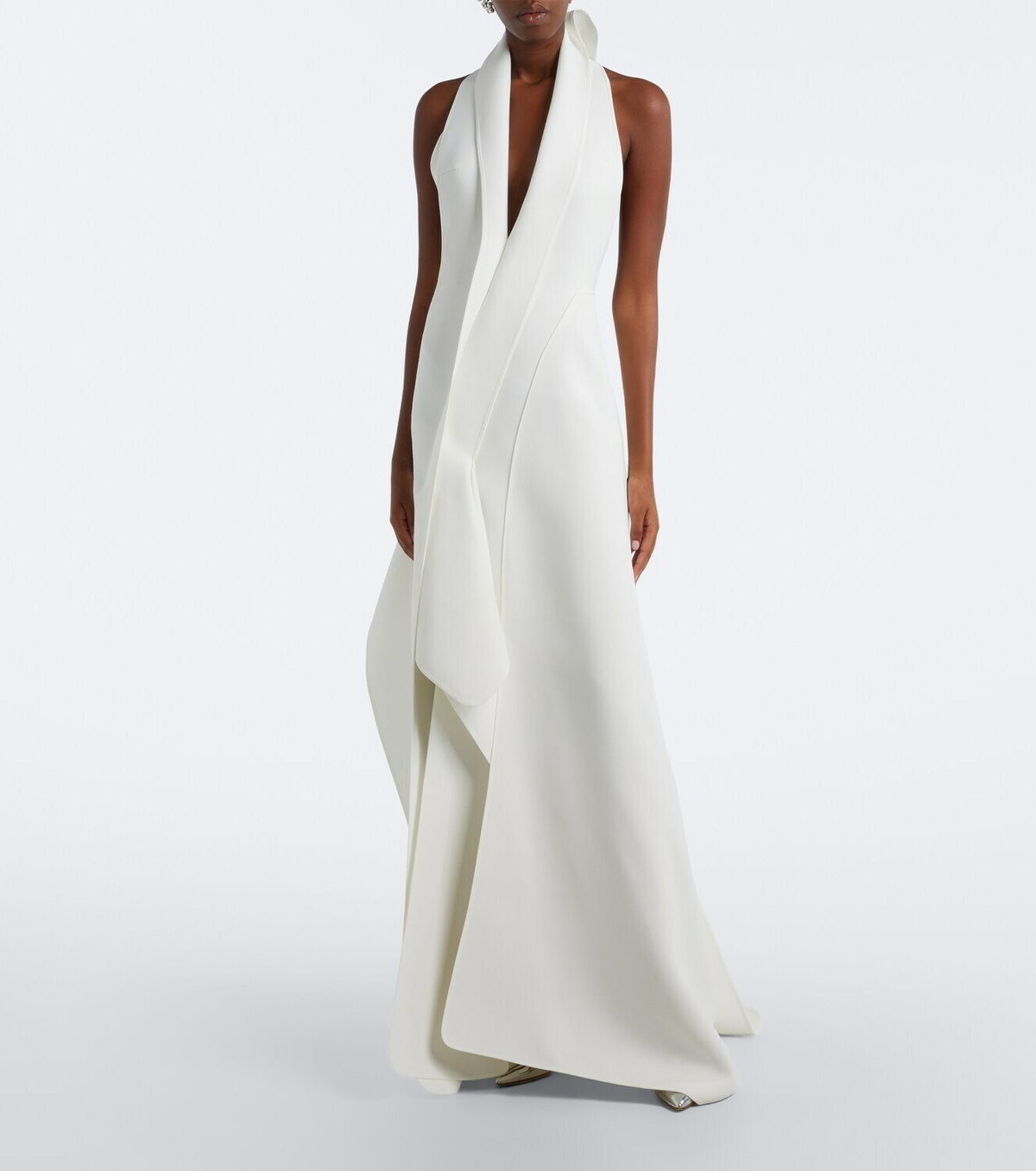Maticevski Allude asymmetric halterneck jersey gown