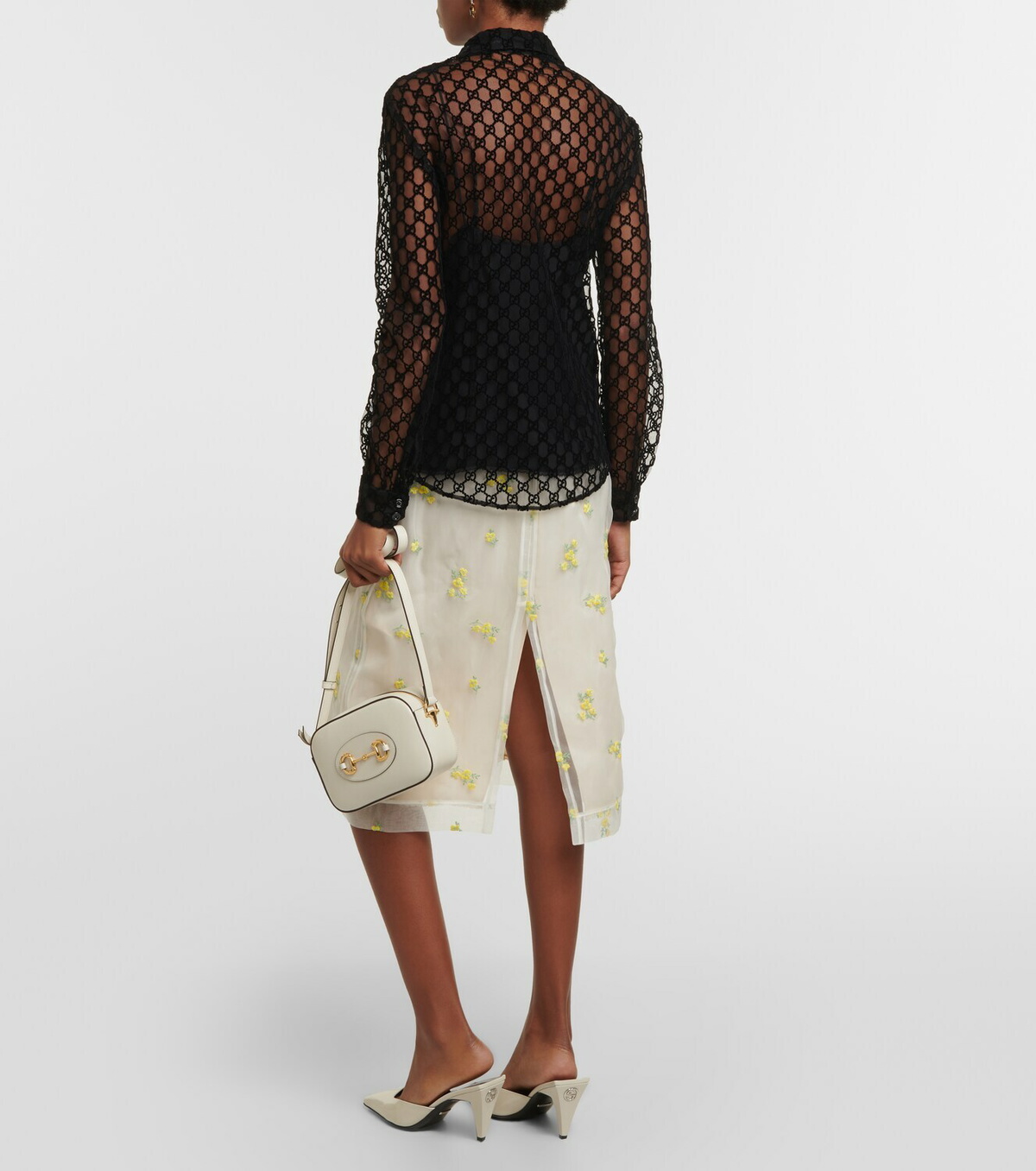 GUCCI 【美品】 / グッチ | 2023SS GG Embroidered Tulle T