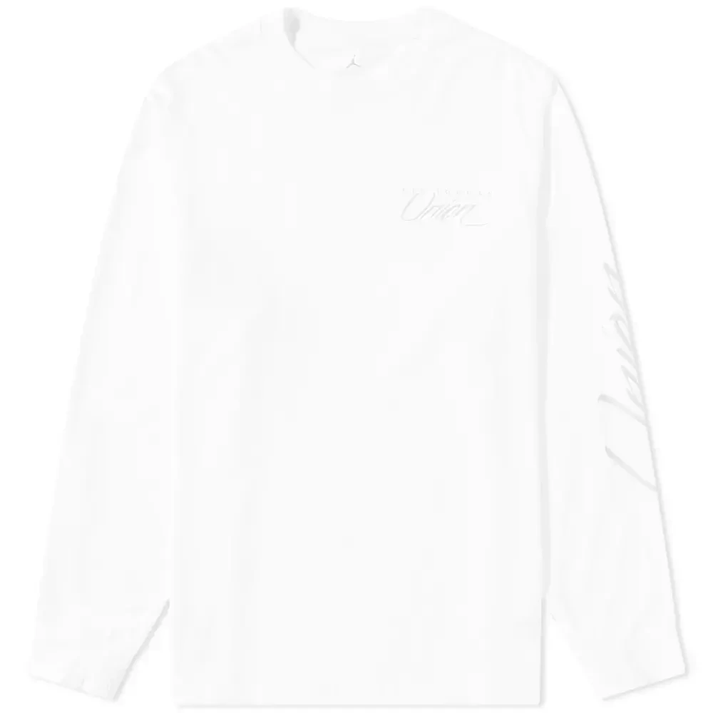 Air Jordan x Union Long Sleeve T-Shirt in White/Grey Haze Nike