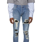 Balmain Blue Slim Fit Super Destroy Jeans