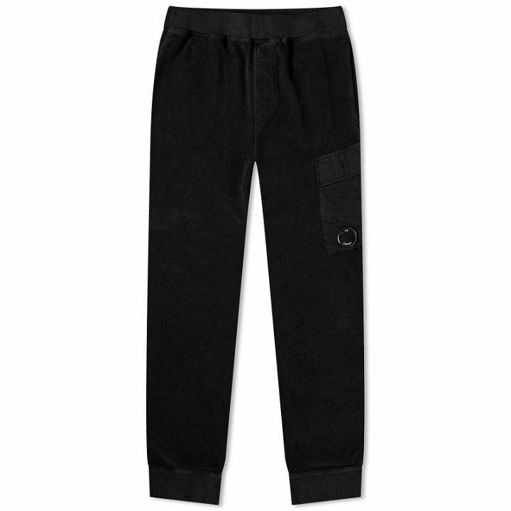 Photo: C.P. Company Men's Reverse Brushed & Emerized Fleece Sweatpants in Black