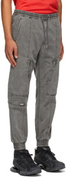 Juun.J Grey Zipper Detail Jogger Lounge Pants