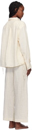 Deiji Studios Off-White Tie Split Pyjama Set