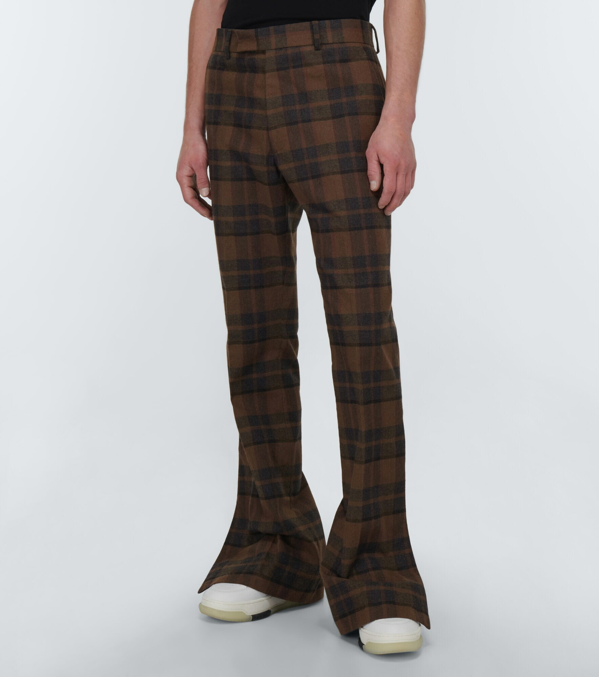 Amiri - Checked flared cotton-blend pants